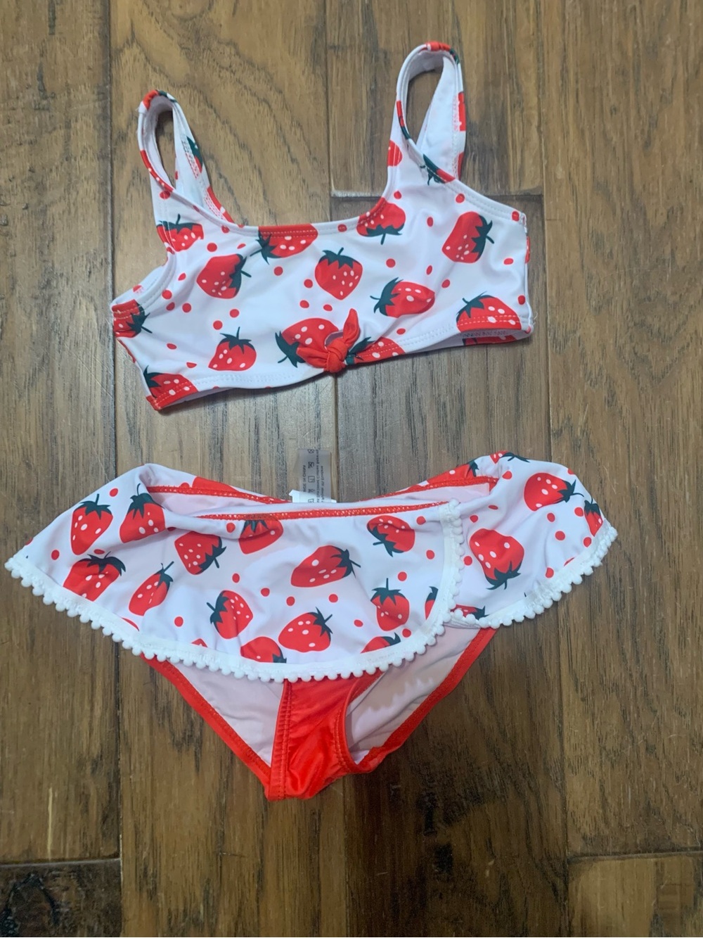 Strawberry Print Two-Piece Swimsuit Set